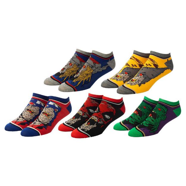 MARVEL ZOMBIE 5 pair Ankle socks - Captain America, Deadpool, Hulk, Thor