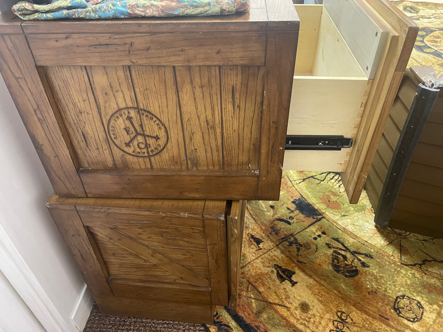 Pirates of Caribbean themed 4 East Indies Company Crate Dresser - Walt Disney World Caribbean Beach Resort Room