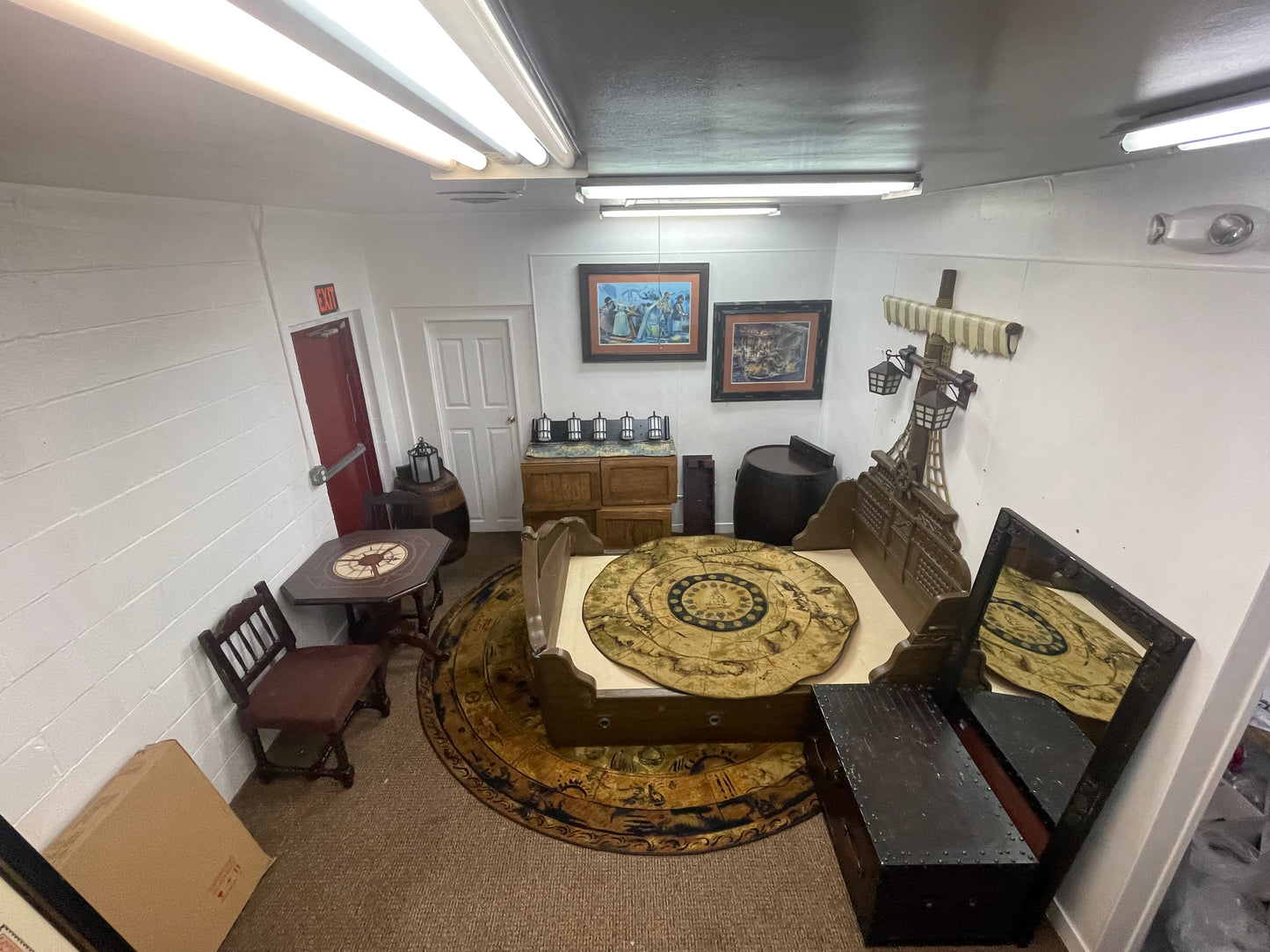 Pirate Compass Themed Table & One Chair - Walt Disney World Caribbean Beach Resort Room