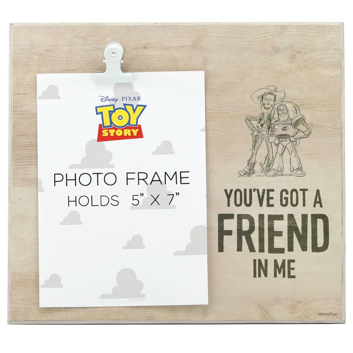 Woody & Buzz - Toy Story You've Got A Friend In Me Wood Photo Clip Frame