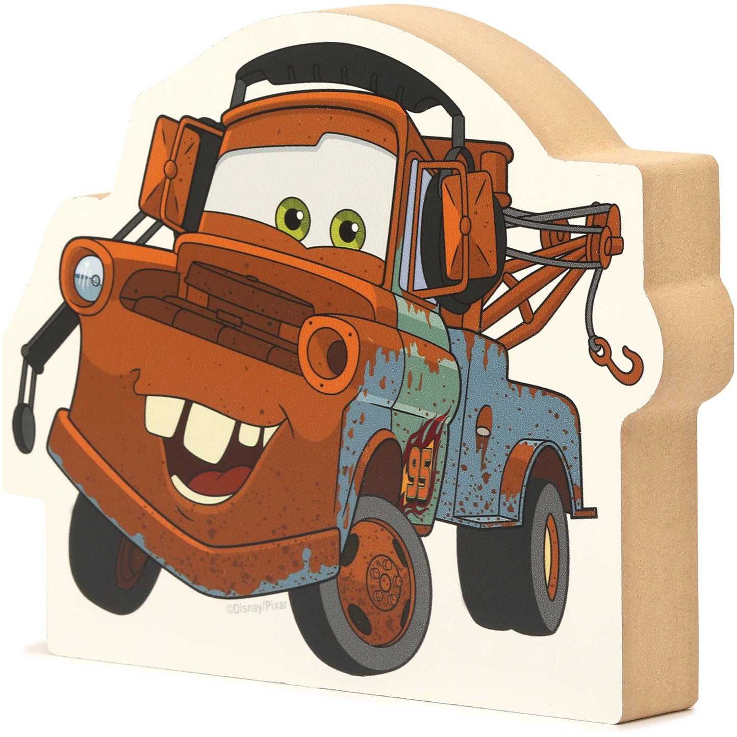 Pixar Cars 3 Tow Mater Chunky Wood Decor