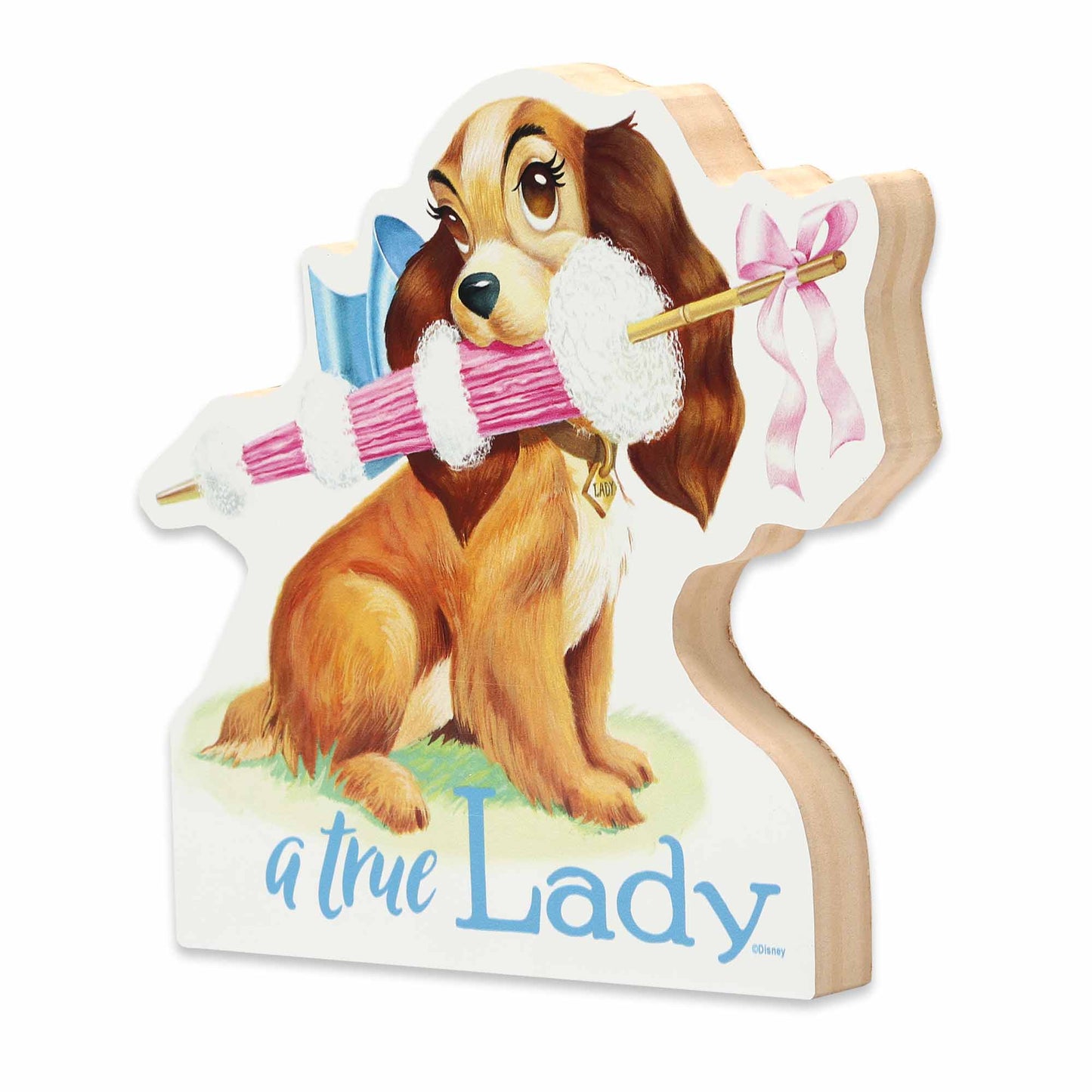 Disney Lady And The Tramp Chunky Wood Tabletop Decor