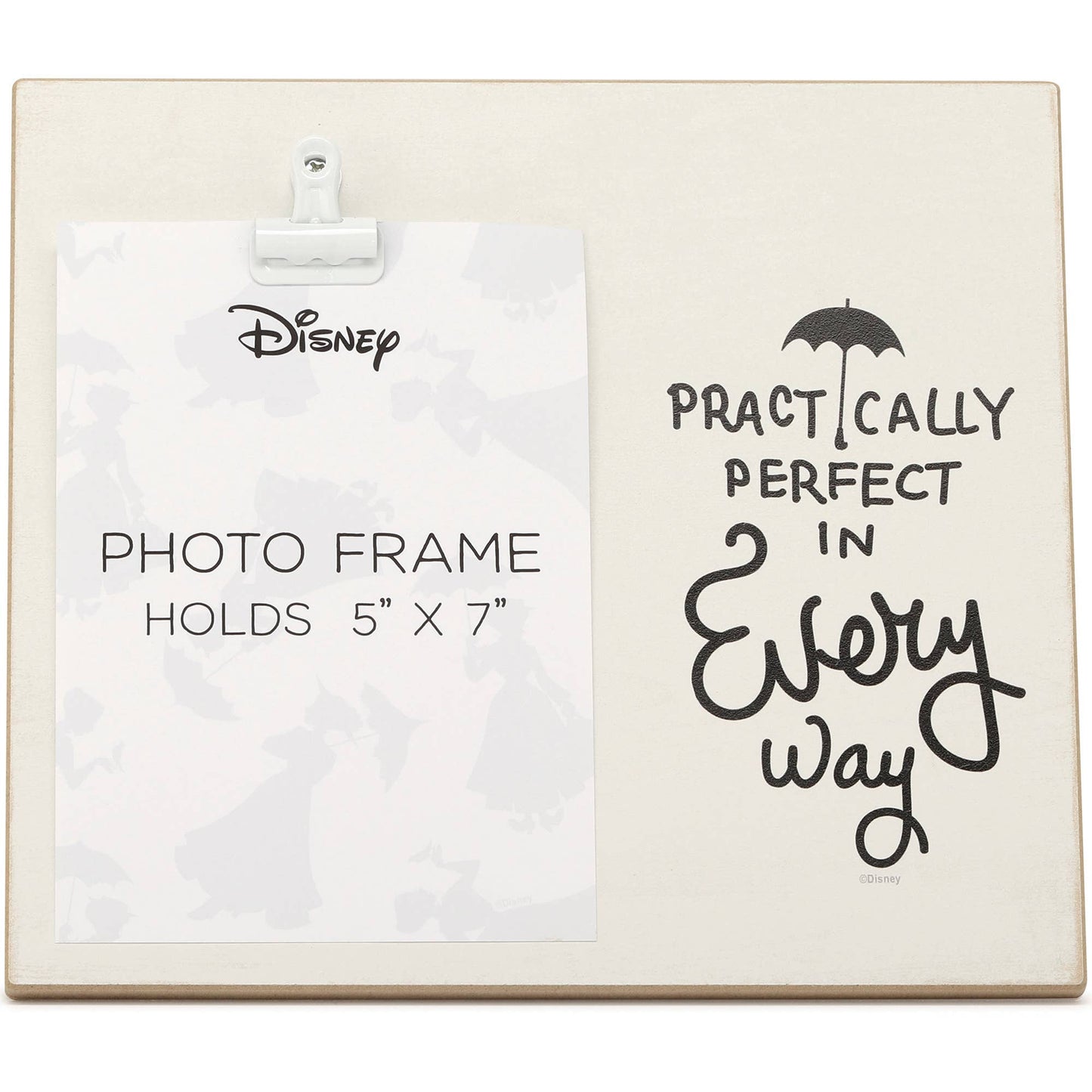DISNEY MARY POPPINS Practically Perfect In Every Way Wood Photo Clip Frame