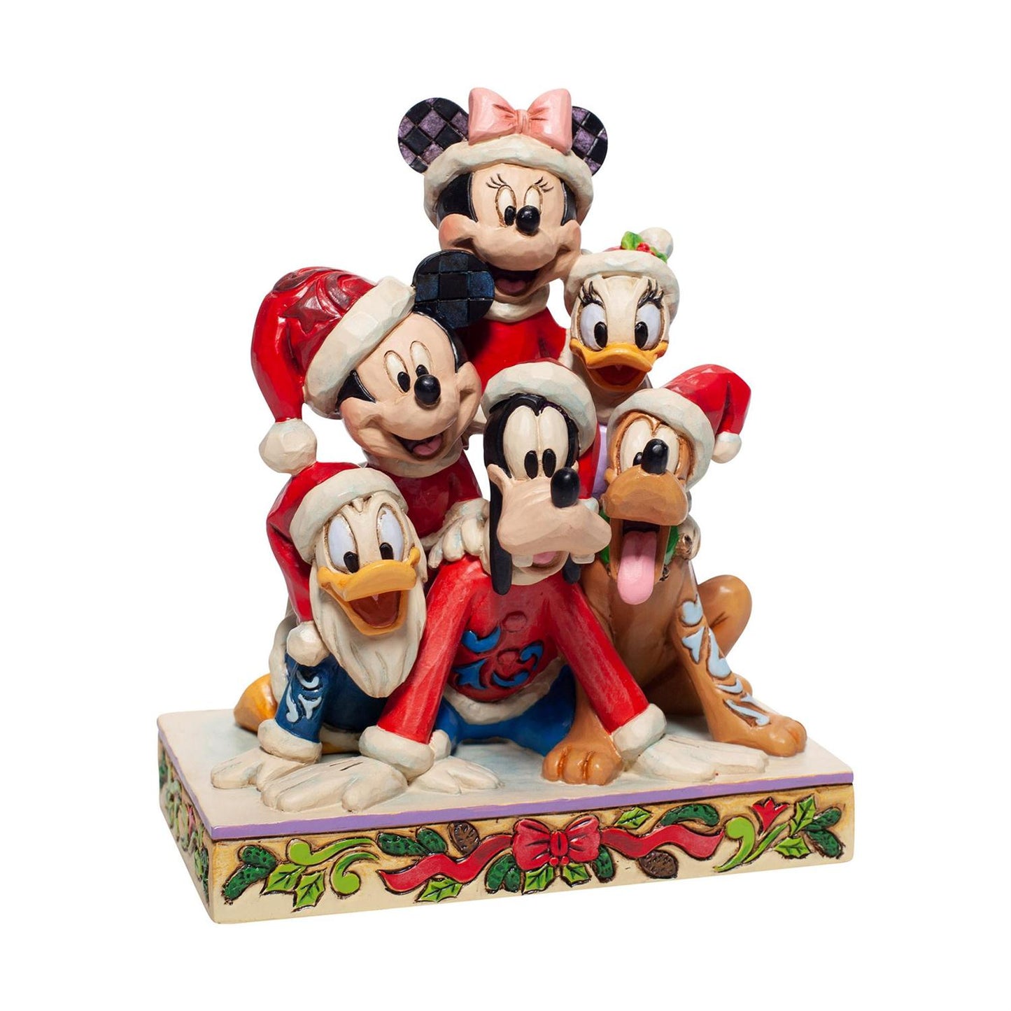 Mickey & Minnie Mouse, Donald & Daisy Duck, Goofy, Pluto "Piled High with Holiday" Jim Shore Disney Traditions
