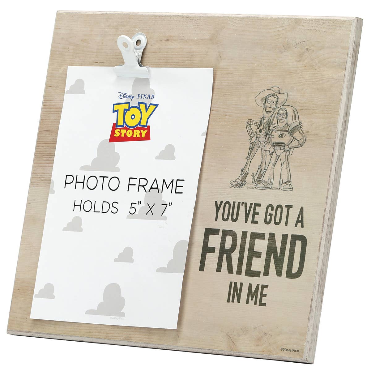 Woody & Buzz - Toy Story You've Got A Friend In Me Wood Photo Clip Frame