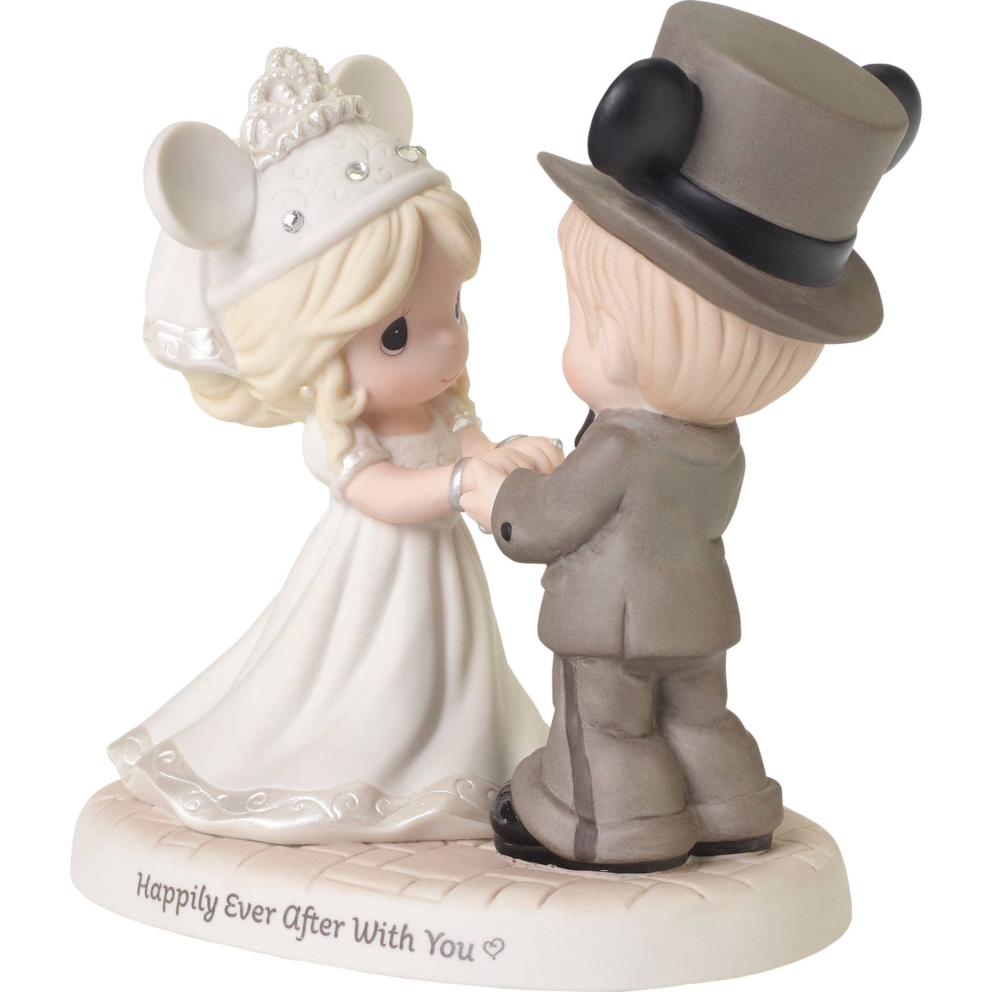 Disney Wedding Couple Figurine Mickey Minnie Mouse Ears Precious Moments