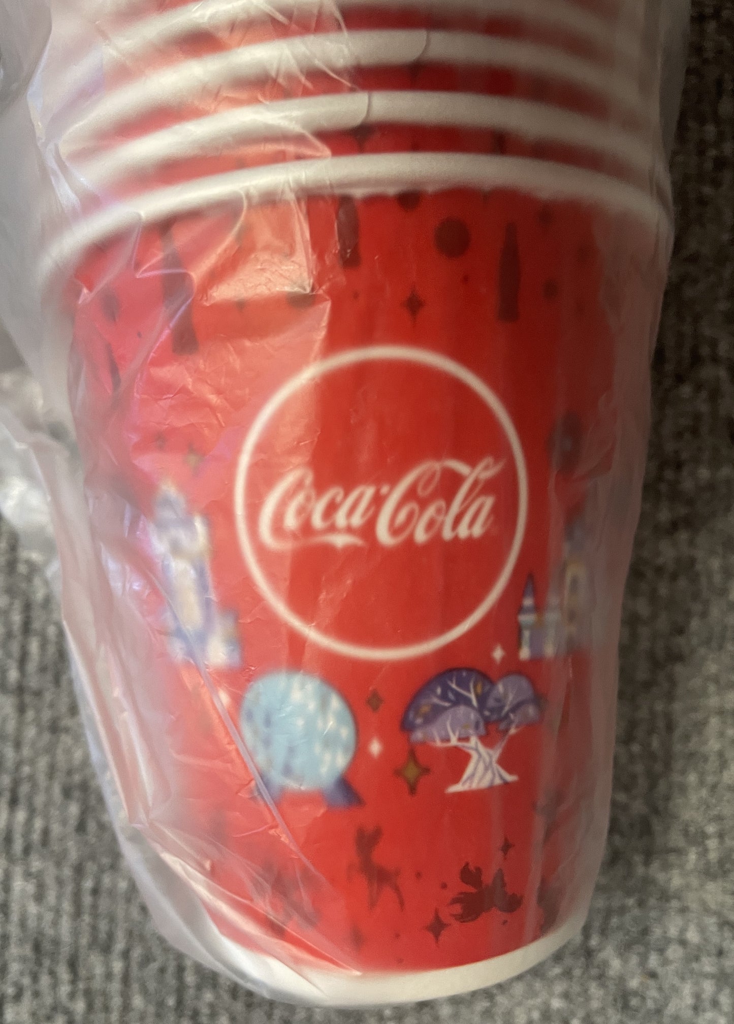 Disney World 50th Anniv Coca-Cola Park sleeve 80 Cups Magic Animal Kingdom EPCOT Hollywood Studios