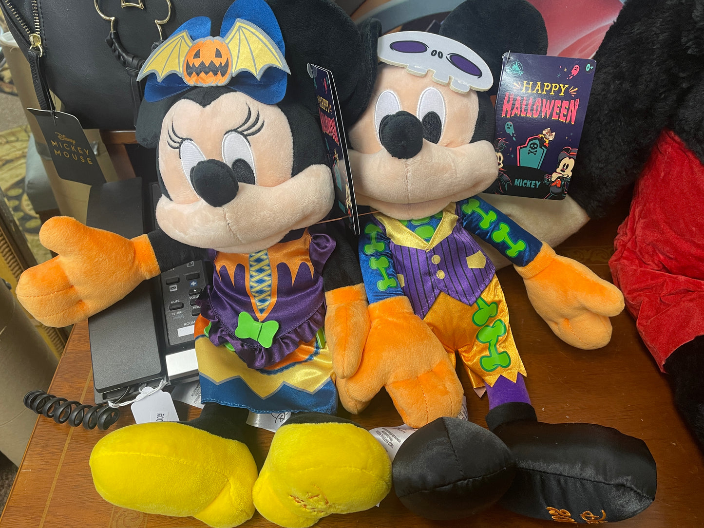 Mickey & Minnie Mouse Disney 2023 Halloween 16" Plush - Pair