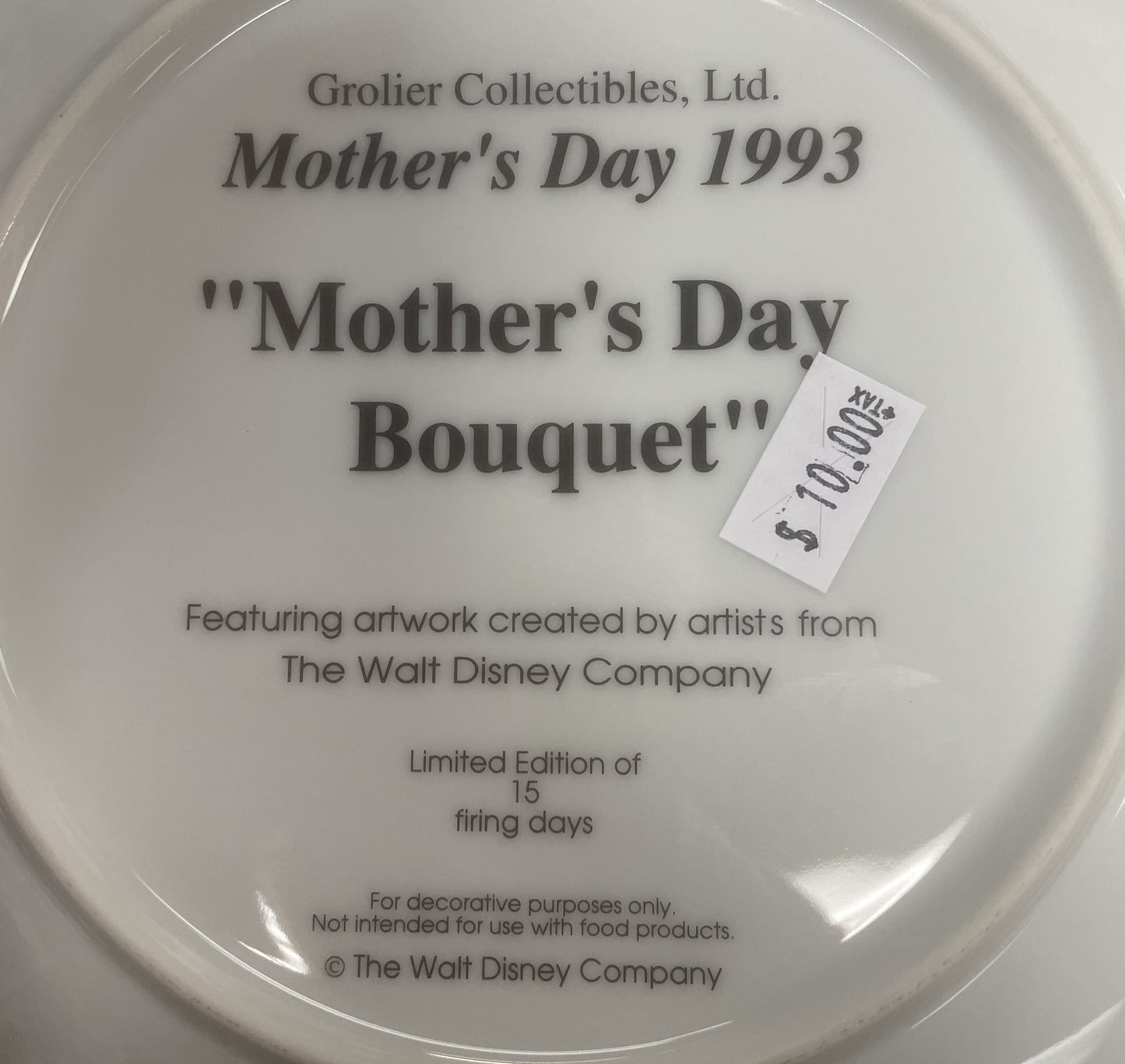 1993 Mother's Day Plate - Minnie Mouse - Grolier Collectibles