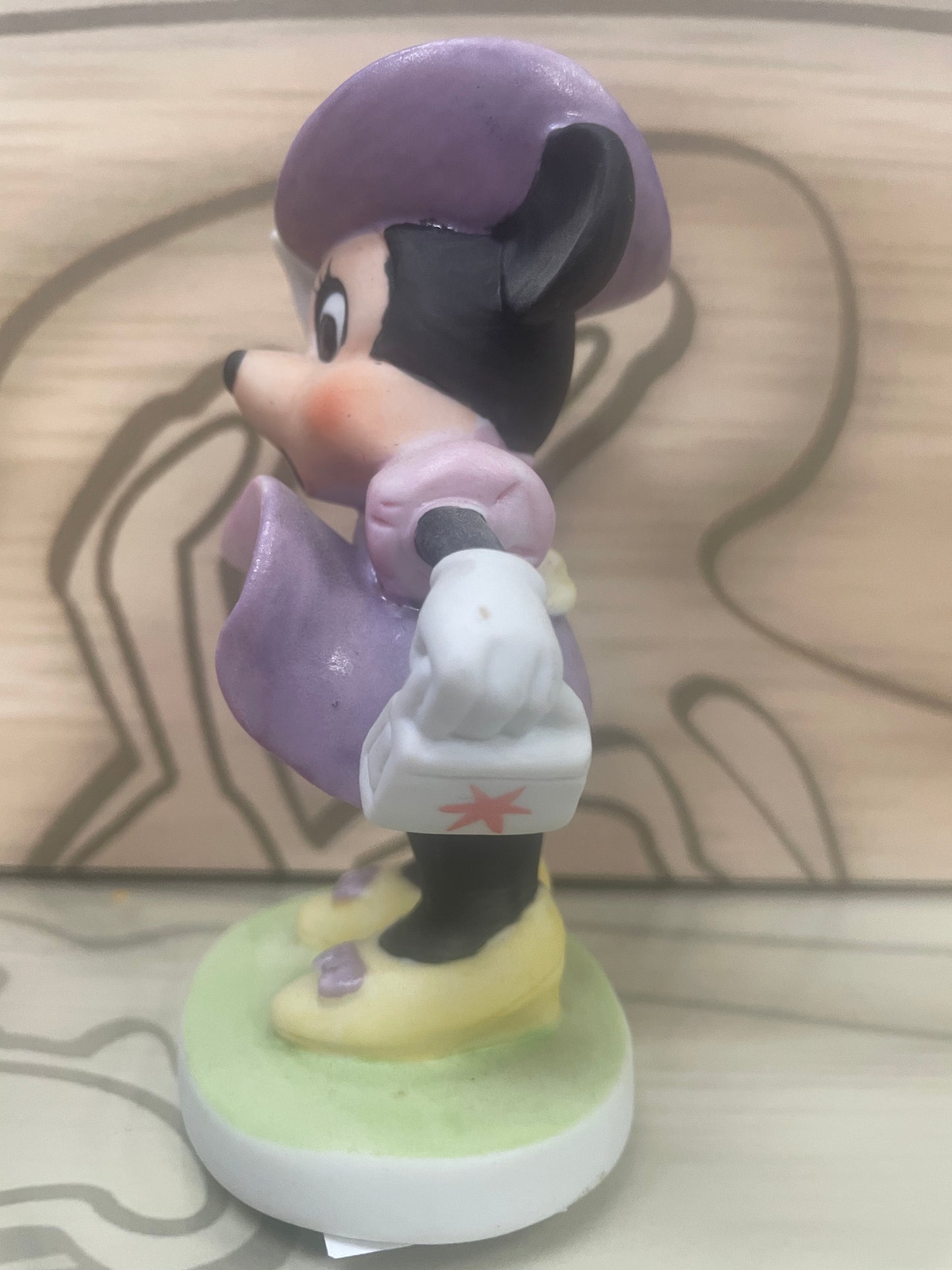 Minnie Mouse 4" Bisque Statue / Figurine - wind blows up Dress - Walt Disney Productions