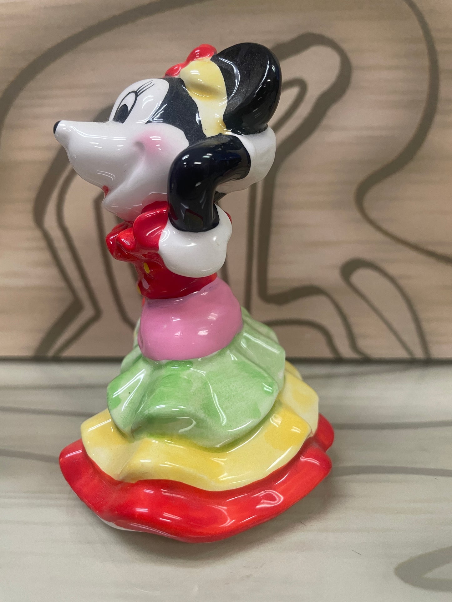 Minnie Mouse - Ceramic 4" Statue / Figurine - Fancy Dress Dancer - Walt Disney Productions