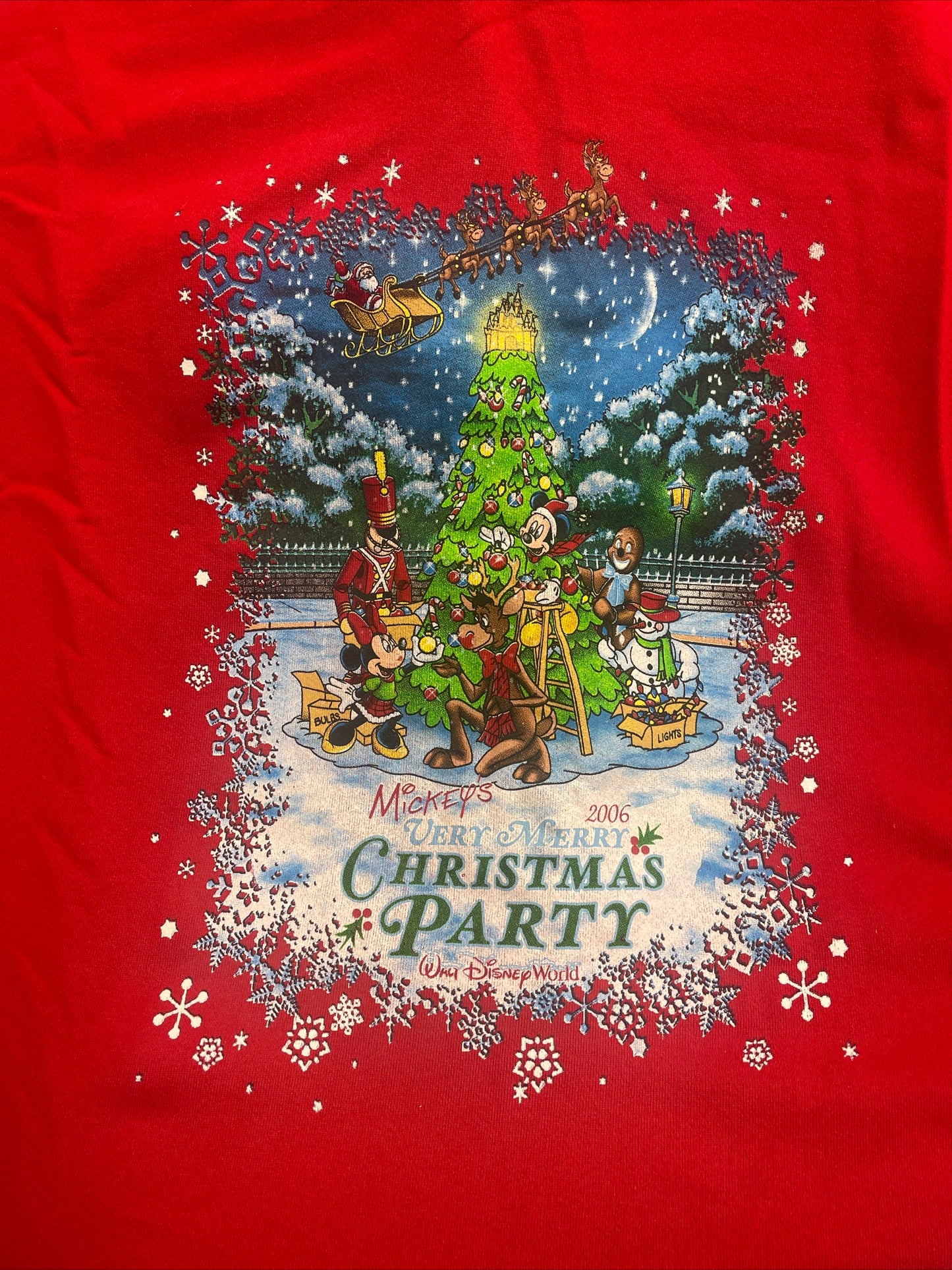 2006 Mickey Minnie Mouse WALT DISNEY WORLD Christmas Party BLANKET