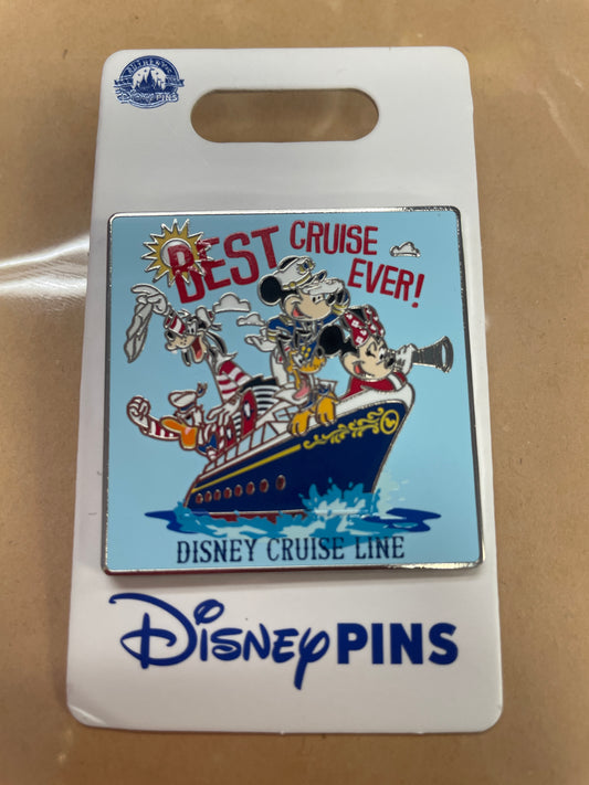 Mickey & Minnie Mouse Goofy Donald Duck Pluto - BEST CRUISE EVER - Disney Cruise Line Pin