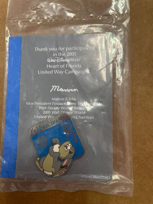 Thumper 2005 Heart of Florida United Way Campaign Participant Pin