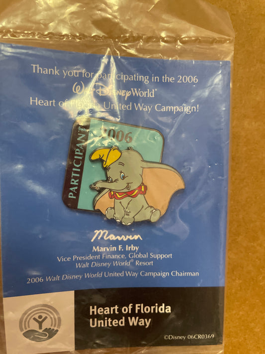 Dumbo 2006 Heart of Florida United Way Campaign Participant Pin