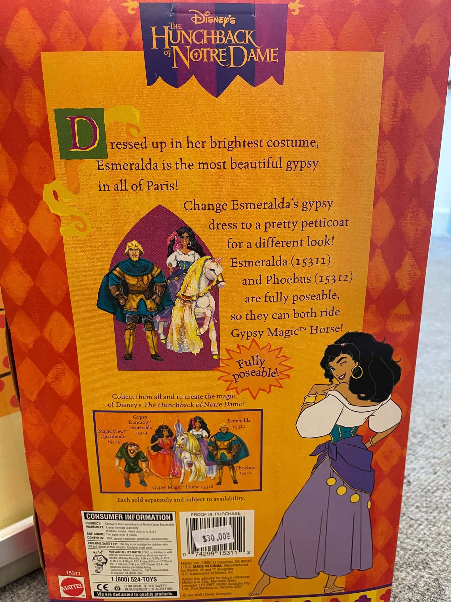 Esmeralda - Disney's Hunchback of Notre Dame Collectible DOLL by Mattel