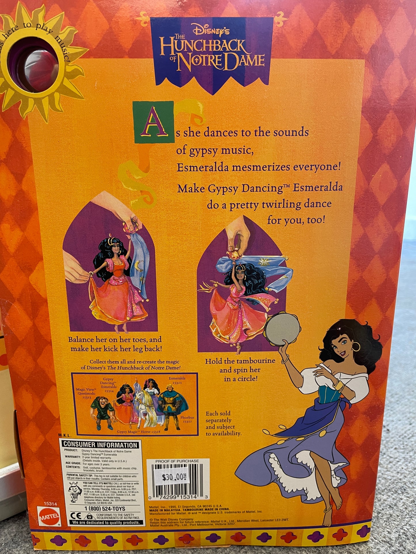 Gypsy Esmeralda - Disney's Hunchback of Notre Dame Collectible DOLL by Mattel