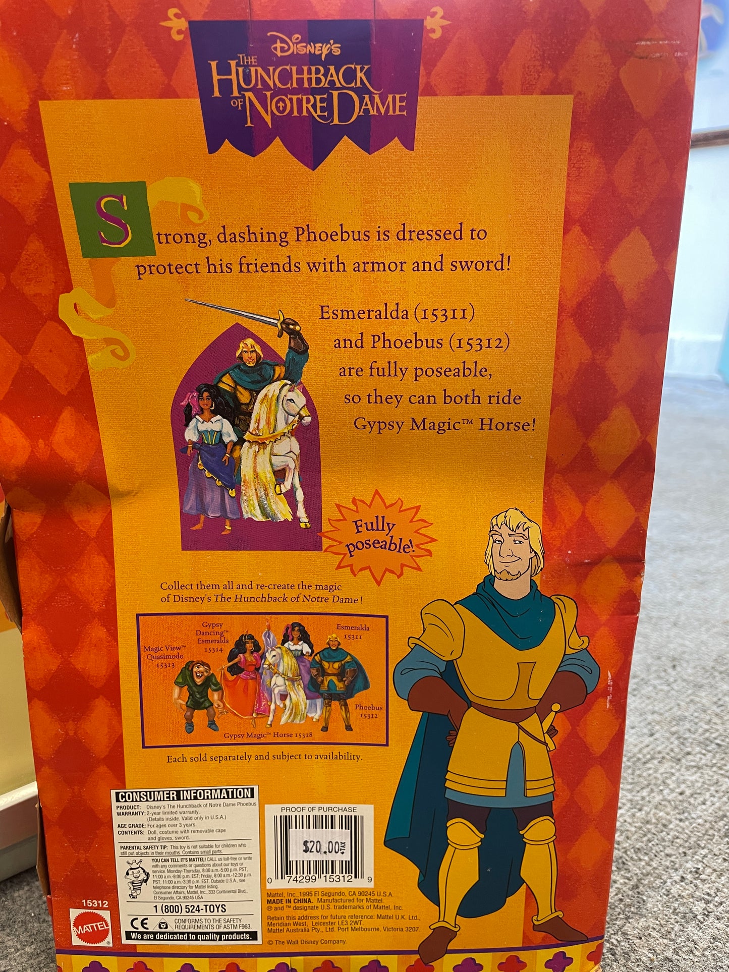 Phoebus - Disney's Hunchback of Notre Dame Collectible DOLL by Mattel