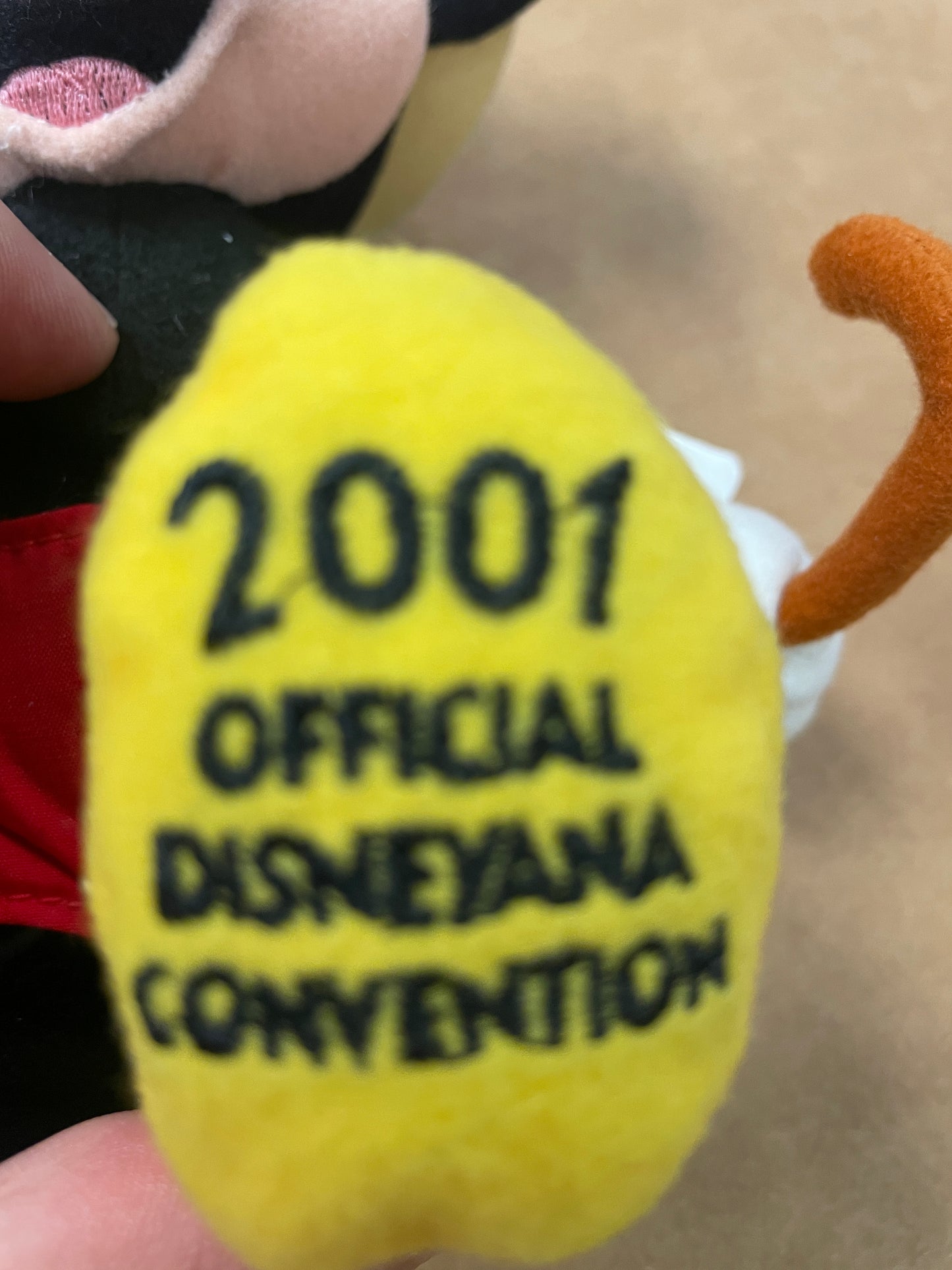 2001 Disneyana Convention Mickey Mouse Beanie Plush - New with Tags