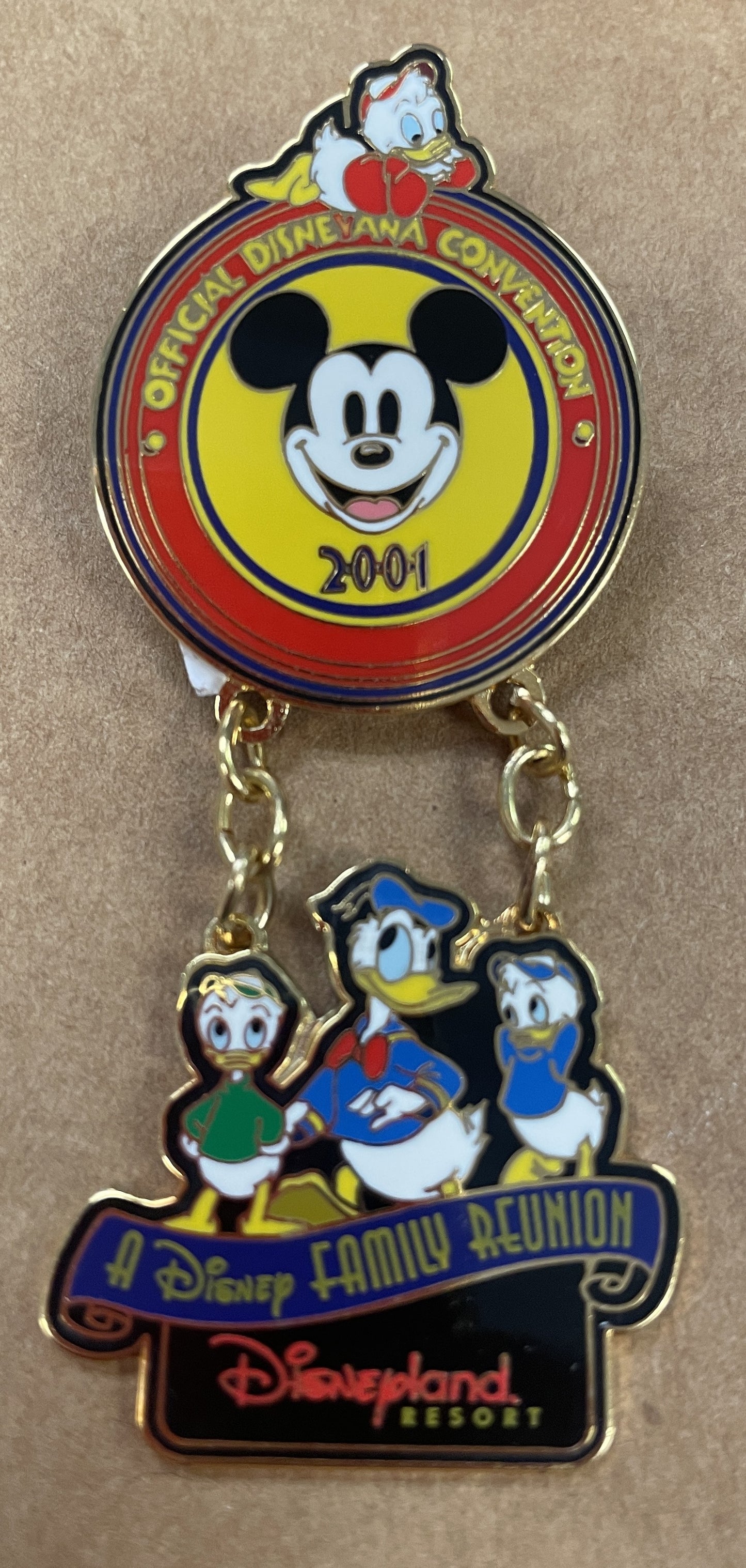 2001 Disneyana Convention - Donald Duck, Huey, Dewey, Louie, Mickey Mouse, Dangler Pin