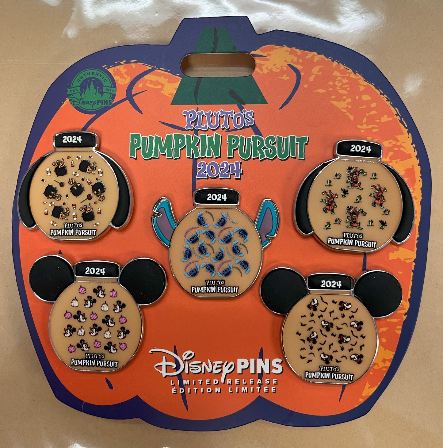 Pluto's Pumpkin Pursuit 2024 pin set Limited Edition