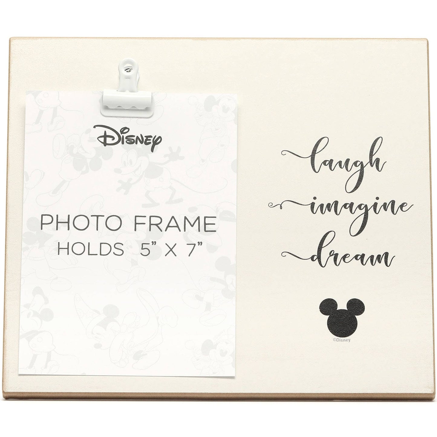 Mickey Mouse Laugh Imagine Dream Wood Photo Clip Frame