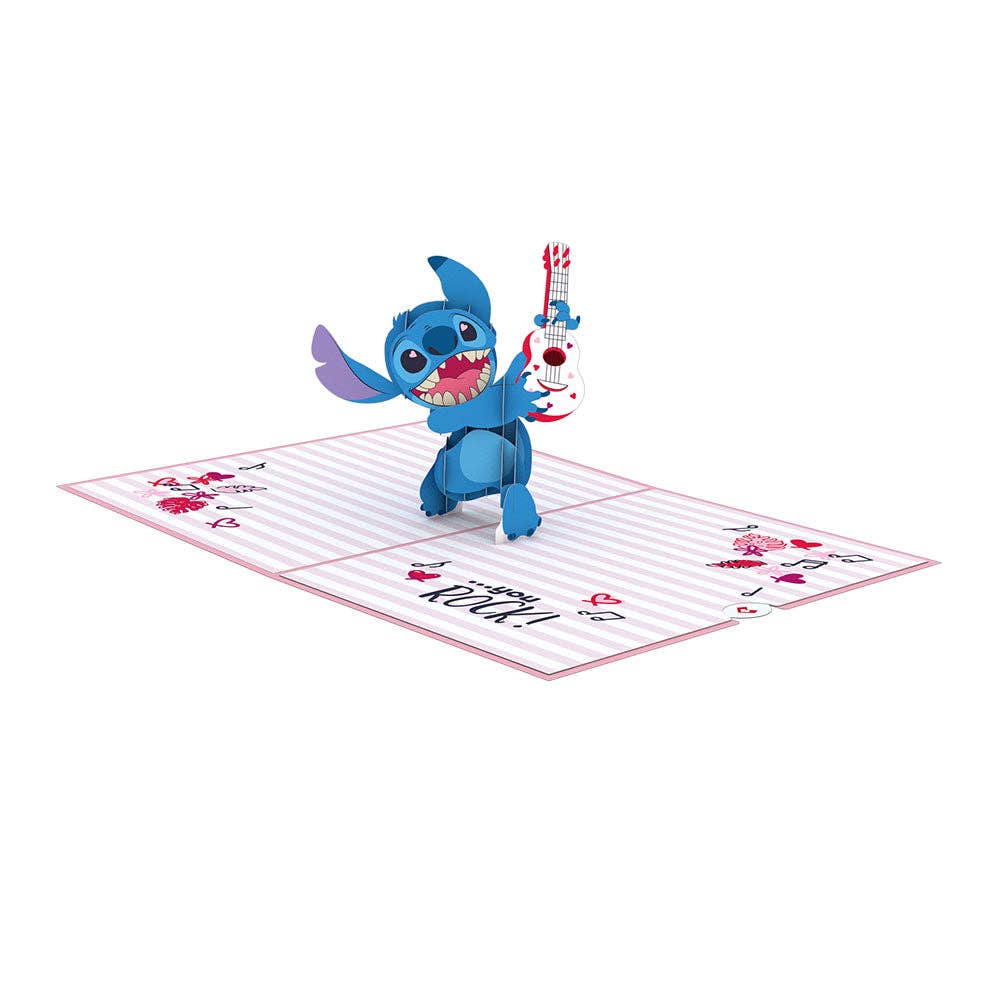 Disney's Stitch Rockin' Valentine 5''x7'' 3D Lovepop Card