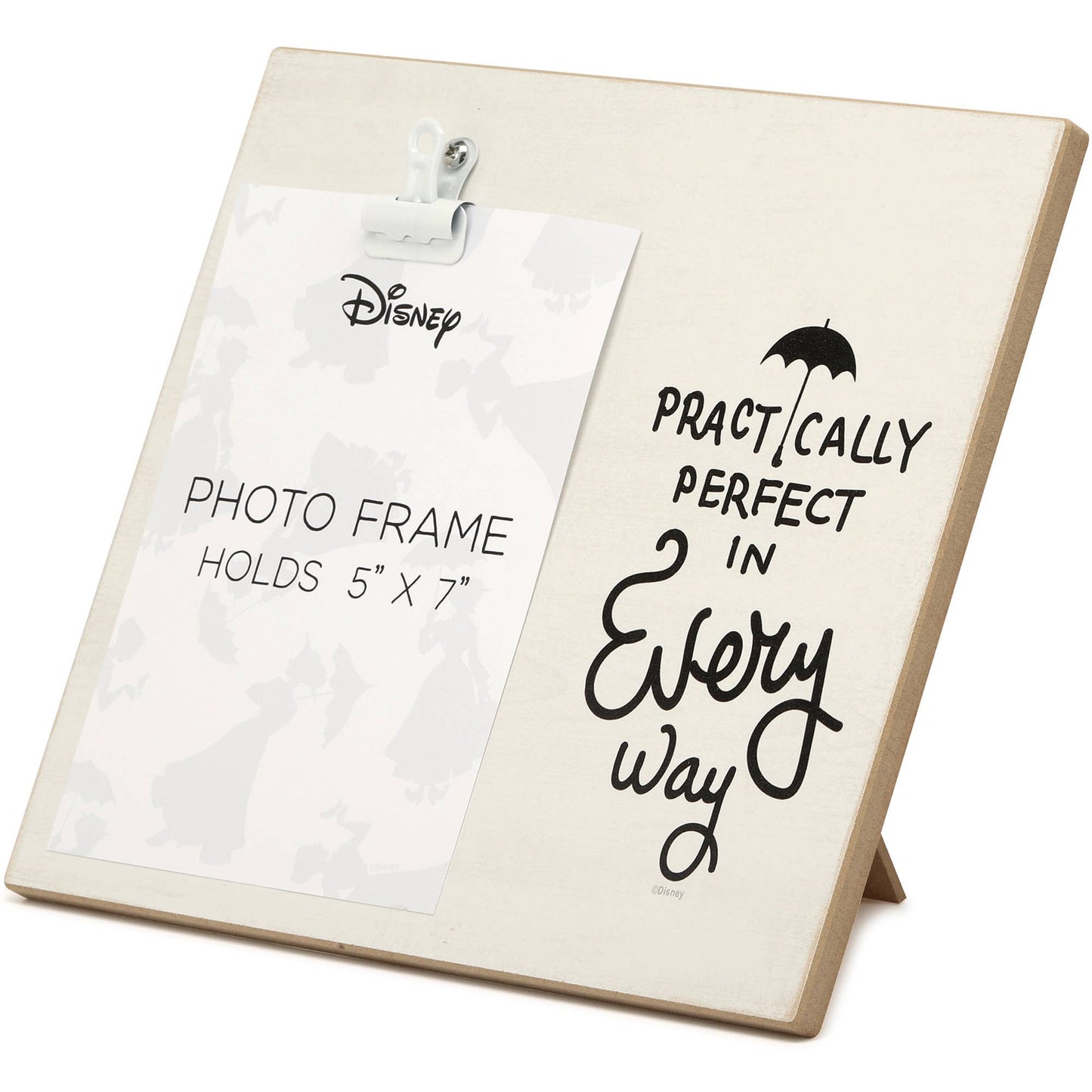 DISNEY MARY POPPINS Practically Perfect In Every Way Wood Photo Clip Frame