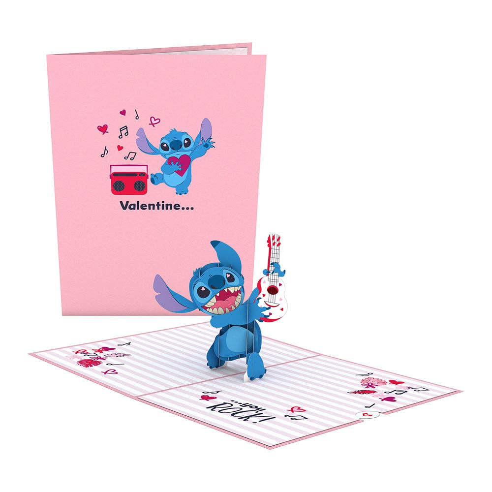 Disney's Stitch Rockin' Valentine 5''x7'' 3D Lovepop Card