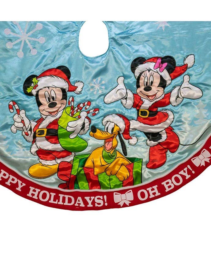 48" MICKEY & MINNIE MOUSE PRINT SATIN TREE SKIRT