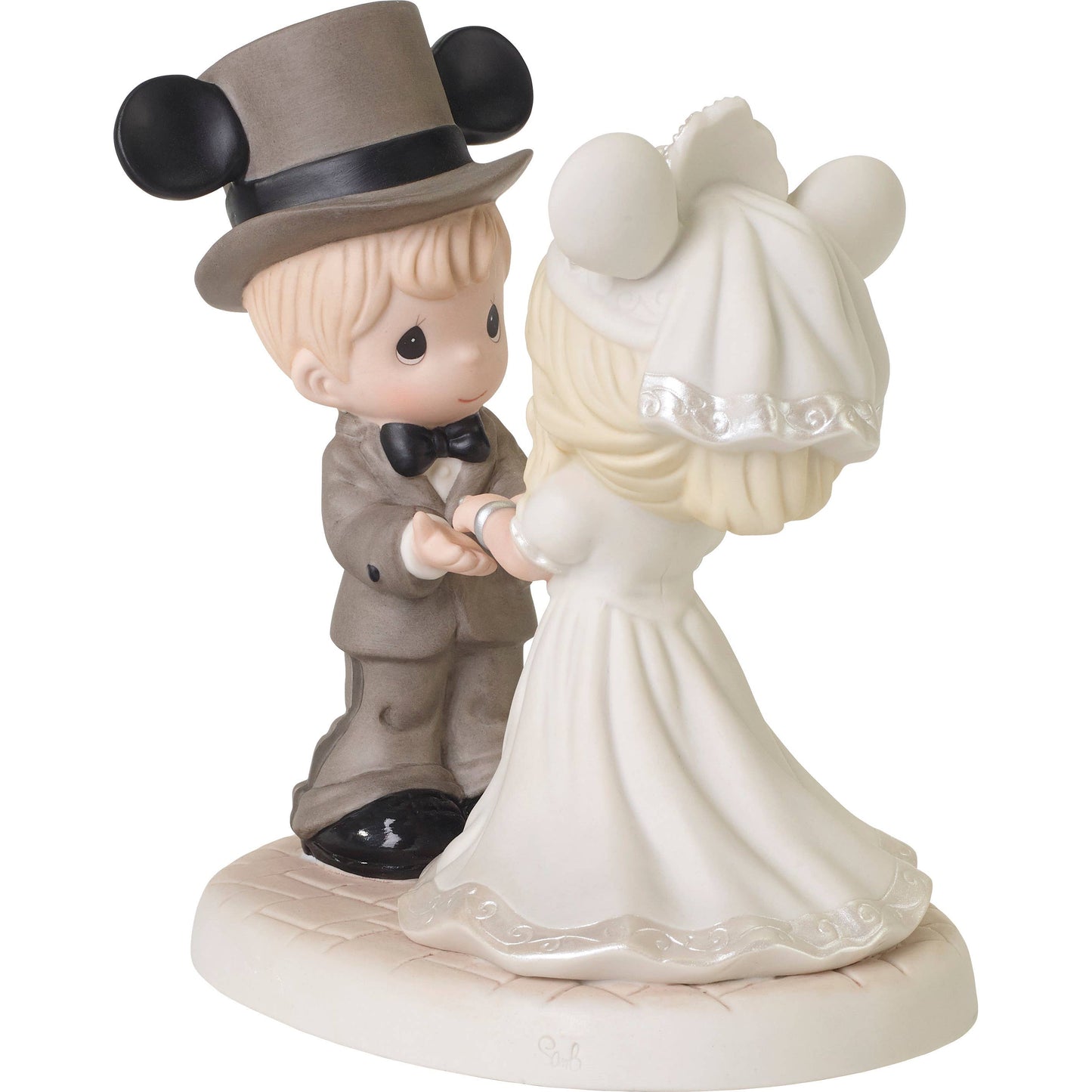 Disney Wedding Couple Figurine Mickey Minnie Mouse Ears Precious Moments