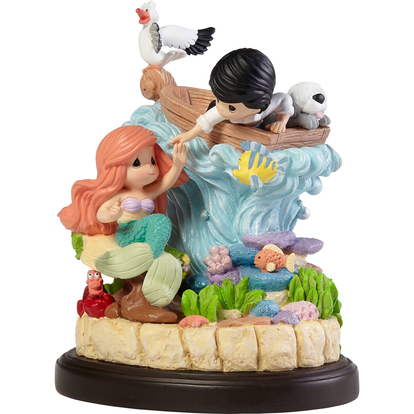 Disney The Little Mermaid Under The Sea Musical - Precious Moment - Eric, Ariel, Flounder, Scuttle