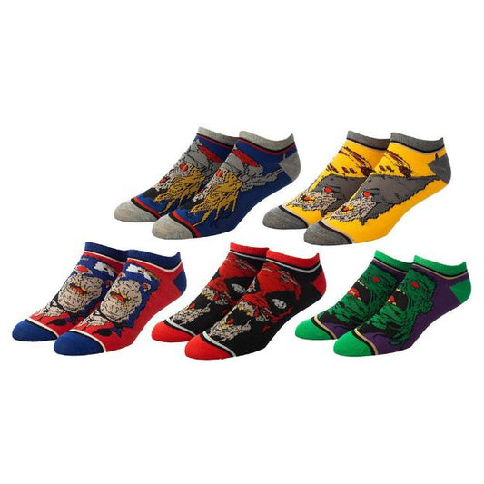 MARVEL ZOMBIE 5 pair Ankle socks - Captain America, Deadpool, Hulk, Thor