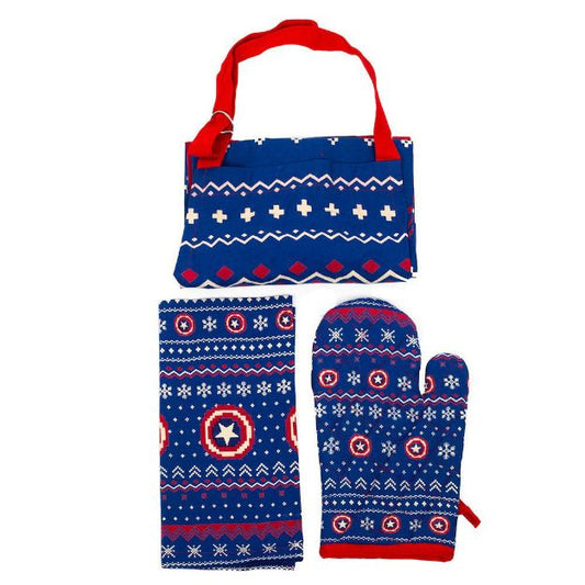 MARVEL Captain America - Kitchen Set - Apron, Towel & Mitt