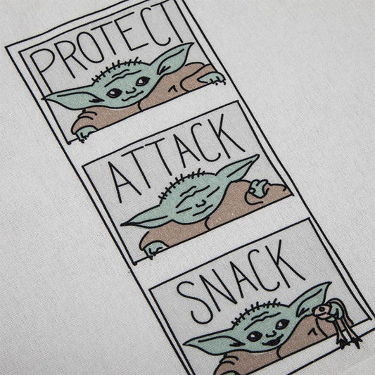 STAR WARS - The Mandalorian Grogu Protect, Attack, Snack Tea Towel