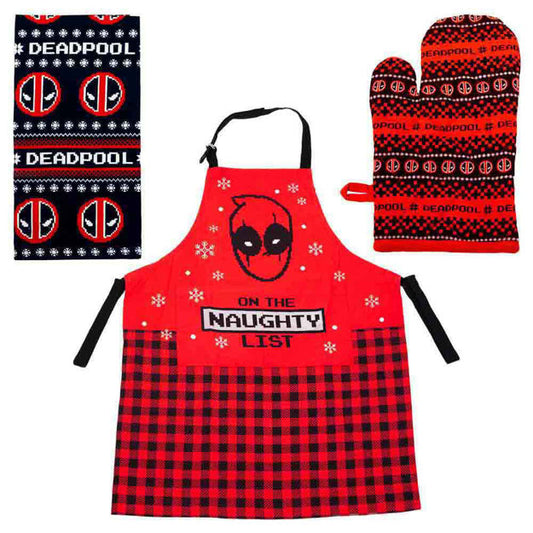 Marvel Deadpool Kitchen Set - Apron, Towel & Mitt