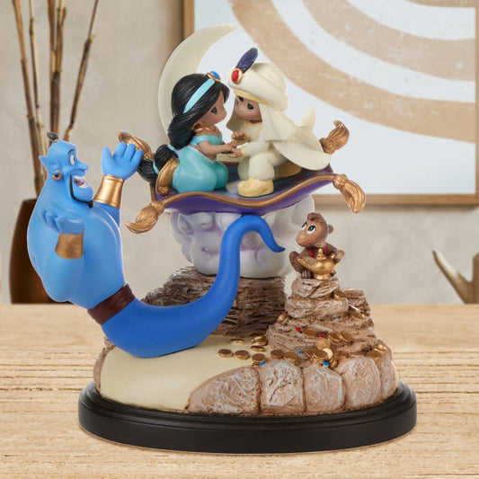 Aladdin & Jasmine on Magic Carpet with Genie - A World Of Adventure Musical - Precious Moments