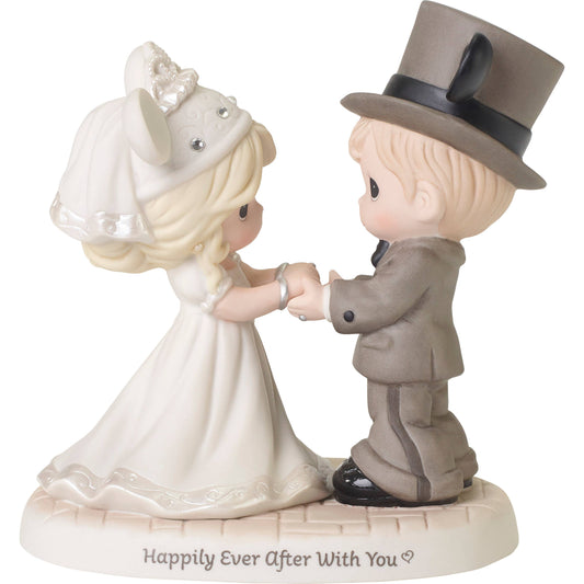 Disney Wedding Couple Figurine Mickey Minnie Mouse Ears Precious Moments