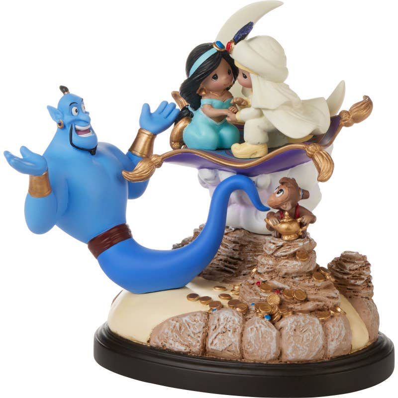 Aladdin & Jasmine on Magic Carpet with Genie - A World Of Adventure Musical - Precious Moments
