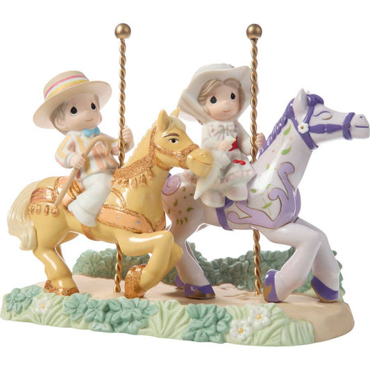 LE Mary Poppins & Bert the chimney sweep ride off on their carousel horses Figurine - Precious Moments