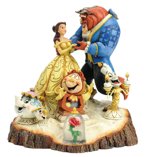 "Tale as Old as Time" Jim Shore Disney Traditions - Beauty and the Beast - Belle, Cogsworth, Luminaire, Mrs. Potts & Chip