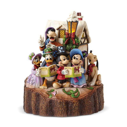 "Holiday Harmony" Jim Shore Disney Traditions - Mickey & Minnie Mouse, Donald & Daisy Duck, Goofy & Pluto