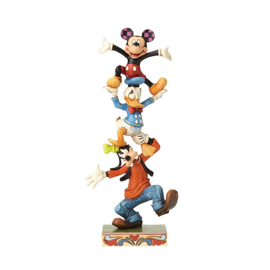 "Teetering Tower" Jim Shore Disney Traditions - Mickey Mouse, Donald Duck & Goofy