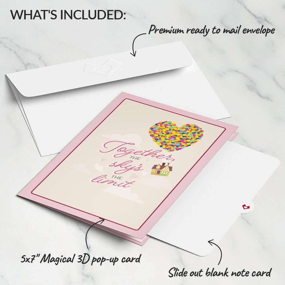 5x7" Disney and Pixar Up Carl & Ellie Pop-Up Card