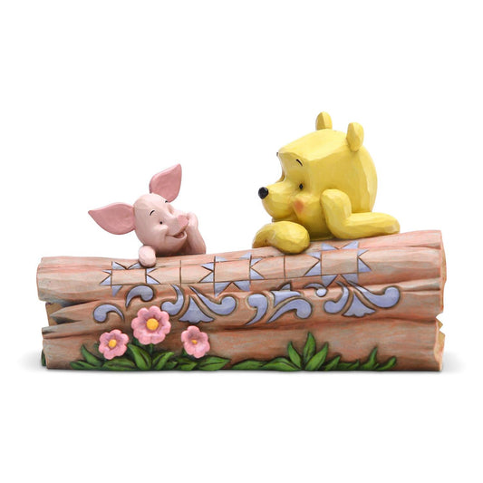 Winnie the Pooh & Piglet on Log "Truncated Conversation" Jim Shore Disney Traditions