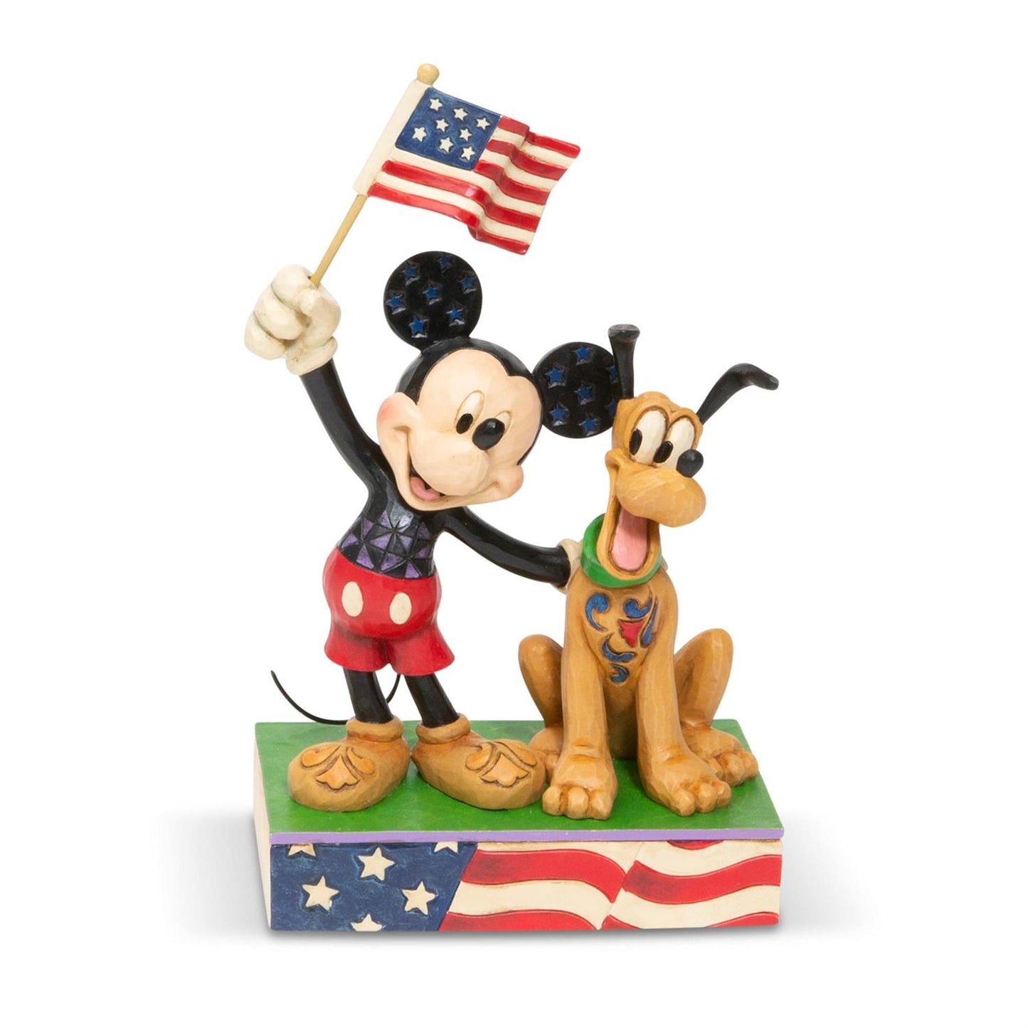 Mickey Mouse & Pluto US Flag "Banner Day" Jim Shore Disney Traditions