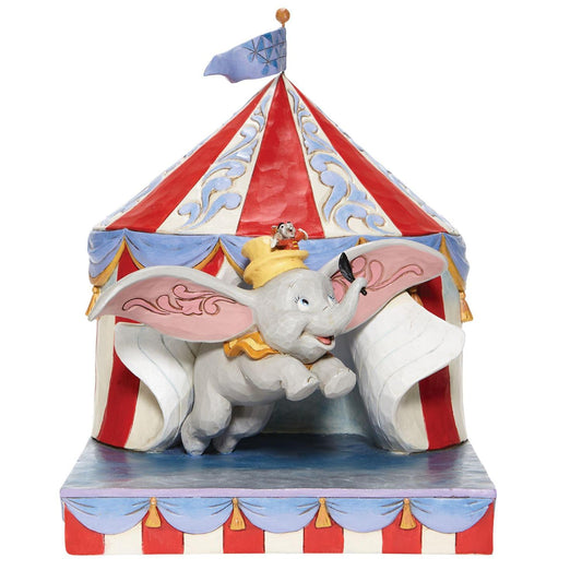 Dumbo flying out of Tent "Over the Big Top" Jim Shore Disney Traditions
