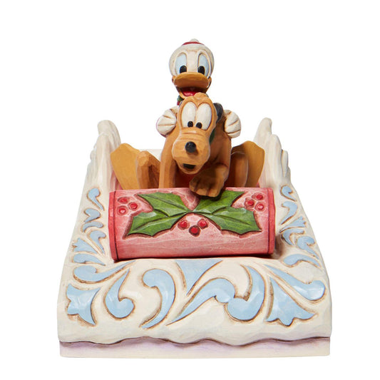 Donald Duck & Pluto Sledding "A Friendly Race" Jim Shore Disney Traditions