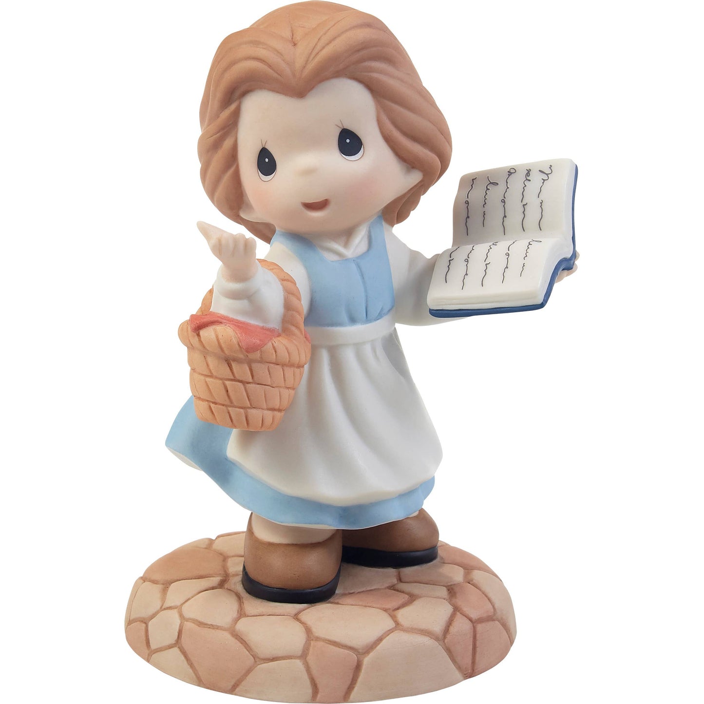 Disney Belle in Blue Dress with Book Figurine - Precious Moments - Beauty and the Beast