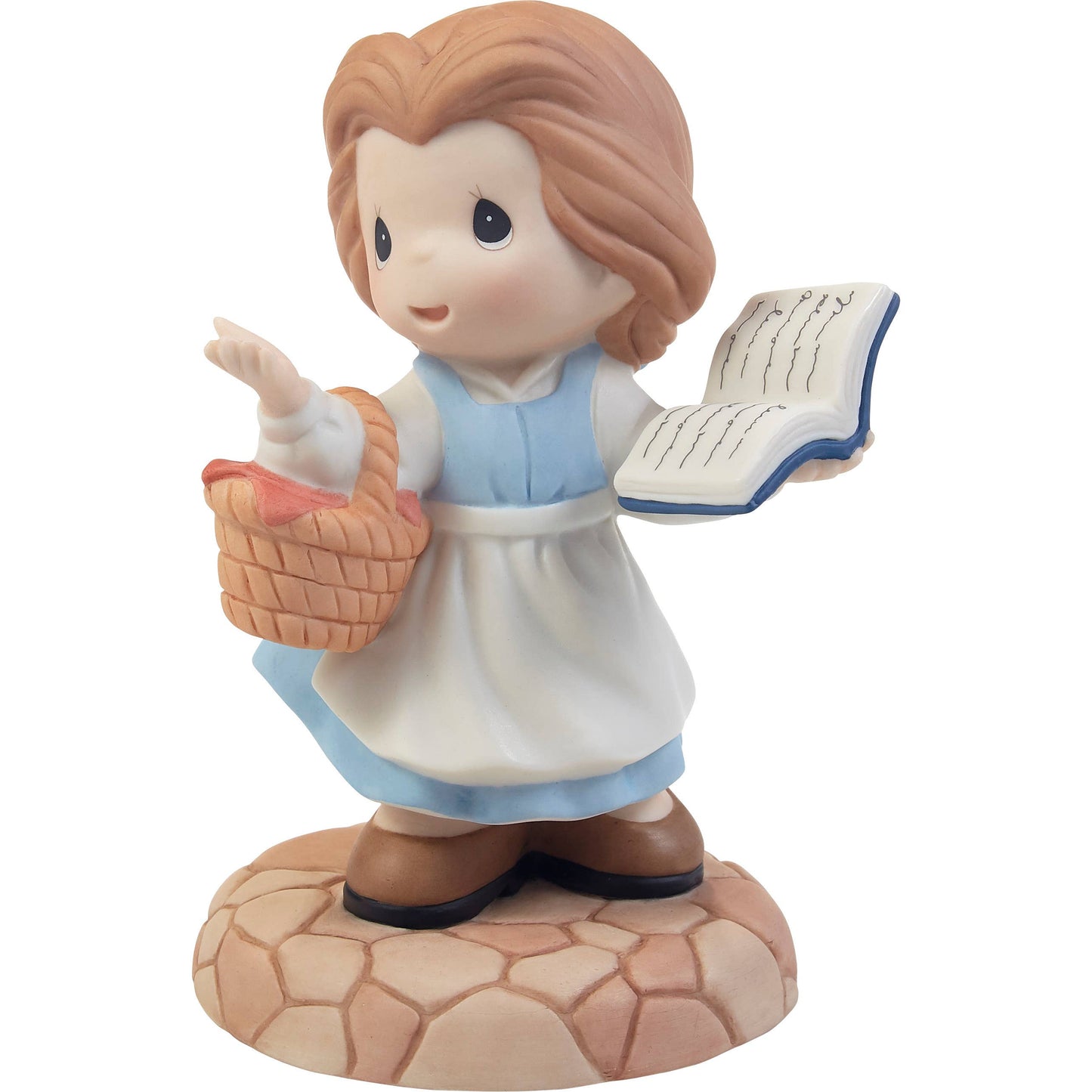 Disney Belle in Blue Dress with Book Figurine - Precious Moments - Beauty and the Beast